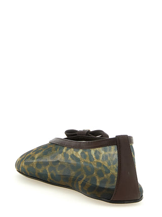Brown Nylon Ballet Flats