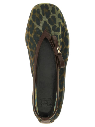 Brown Nylon Ballet Flats