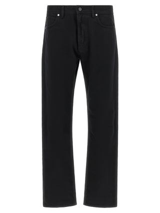 Black Cotton Straight-Leg Jeans
