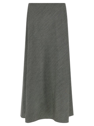 Gray Viscose Mini Skirt