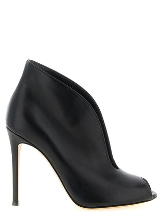 Black Lamb Leather Ankle Boots