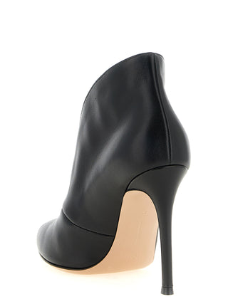 Black Lamb Leather Ankle Boots