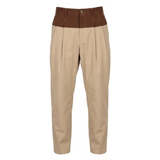 Beige Cotton Mens Pants