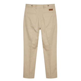 Beige Cotton Mens Pants