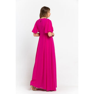 Pink Polyester Women Dress
