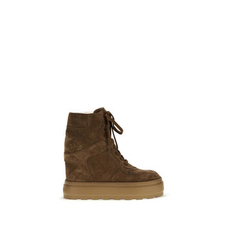 Brown Rubber Platform Sneakers