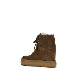 Brown Rubber Platform Sneakers