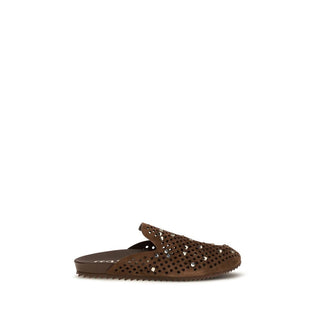 Brown Calf Leather Bos Taurus Mules