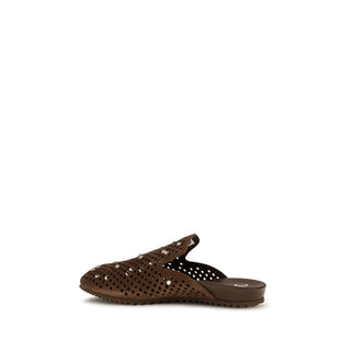 Brown Calf Leather Bos Taurus Mules