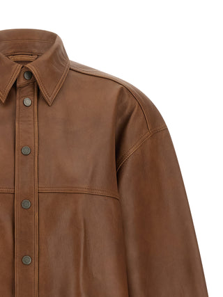 Brown Lambskin Blouse