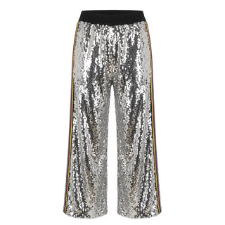 Grey Polyester Women Pants