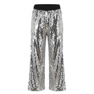 Grey Polyester Women Pants