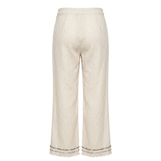 White Cotton Women's Pants