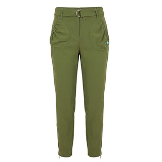 Green Polyester Women Pants