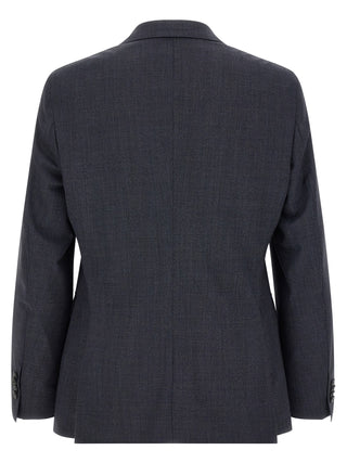 Blue Polyester Two-Piece Suit