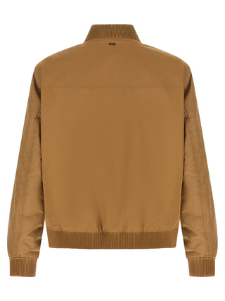 Beige Polyester Bomber