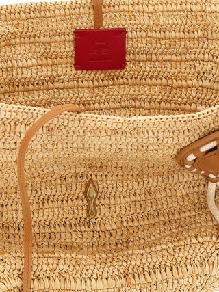 Beige Raffia Tote Bag
