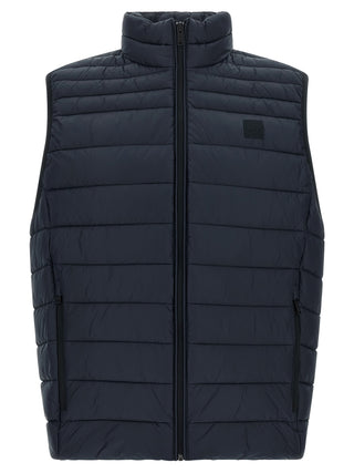 Blue Recycled Polyamide Sleeveless Jacket
