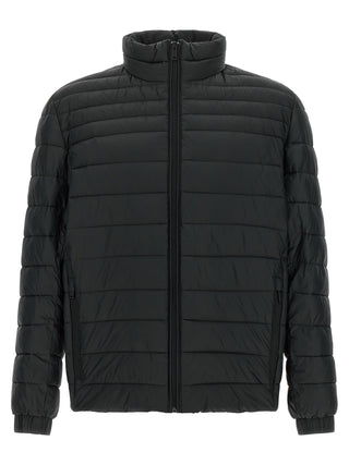 Black Recycled Polyamide Full-Length Jacket