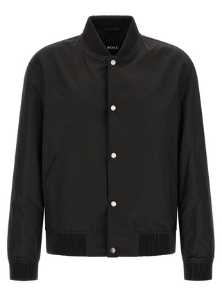 Black Polyester Bomber