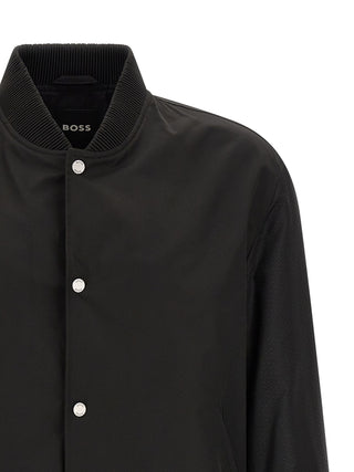 Black Polyester Bomber