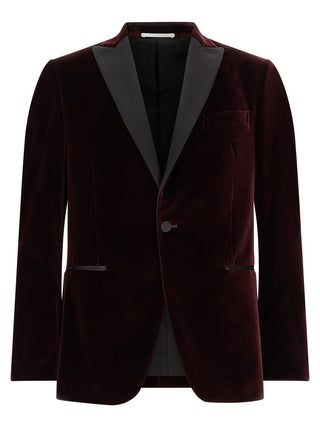 Blazer de algodón burdeos