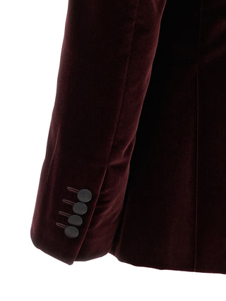 Blazer de algodón burdeos