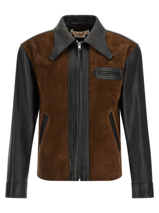 Multicolor Calfskin Leather Jacket