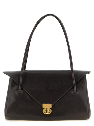 Bolso de hombro marrón de becerro