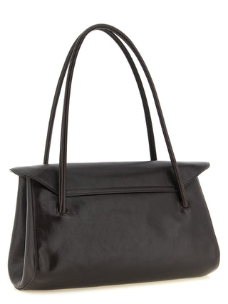 Bolso de hombro marrón de becerro