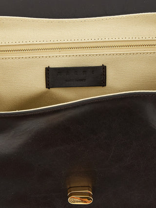 Bolso de hombro marrón de becerro