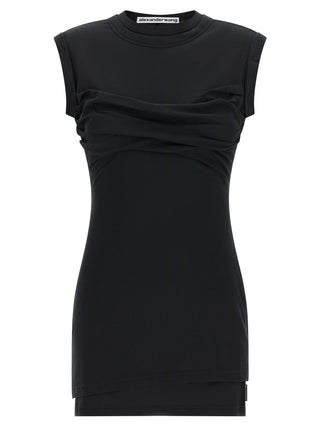 Black Cotton Short Dress