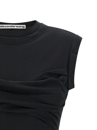 Black Cotton Short Dress