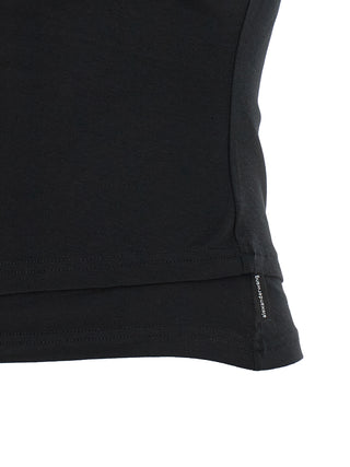 Black Cotton Sleeveles T-Shirt