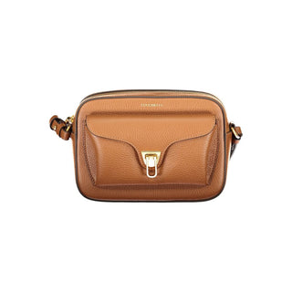 Bolso de mano de cuero marrón