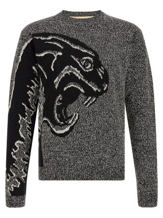 Bicolor Virgin Wool Cardigan
