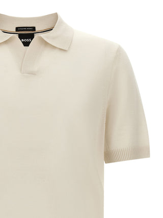 White Virgin Wool Polo Shirt