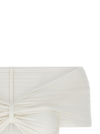White Viscose Sleeveles T-Shirt