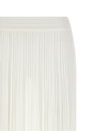 White Viscose Mini Skirt