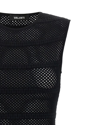 Black Viscose Short Dress