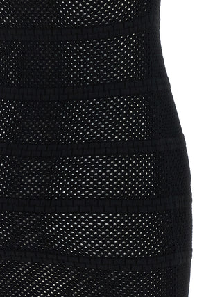 Black Viscose Short Dress