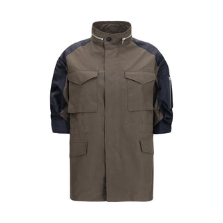 Bicolor Cotton Shell Jacket