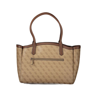 Beige Polyurethane Womens Bag