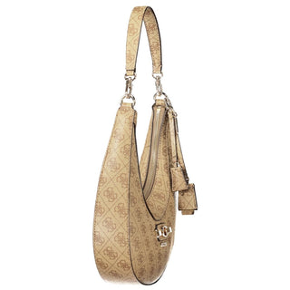 Beige Polyurethane Women's Bag