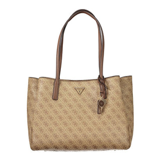 Beige Polyurethane Women's Bag