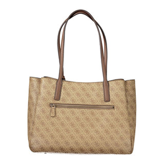 Beige Polyurethane Women's Bag