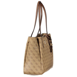 Beige Polyurethane Women's Bag