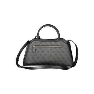 Nero Poliuretano Women's Bag with Handles and Adjustable Strap