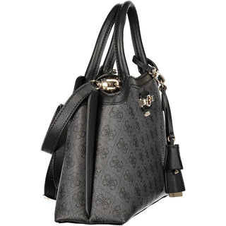 Nero Poliuretano Women's Bag with Handles and Adjustable Strap