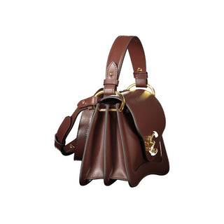 Bolso de Mano de Cuero Marrón